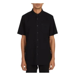 Volcom Everett Oxford Short Sleeve Shirt In New Black