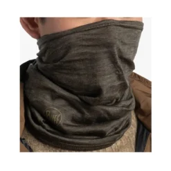Buff Merino Midweight Neck Warmer In Solid Bark