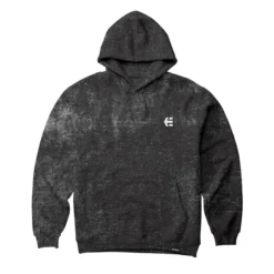 Etnies Team Embroidery Wash Pullover Hoody In Grey/Black