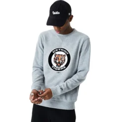 New Era Detroit Tigers MLB Cooperstown Sweatshirt In Heather Gray