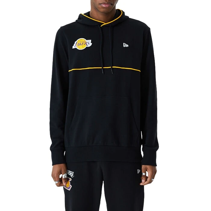 New Era Los Angeles Lakers NBA Piping Pullover Hoody In Black 1 New Era Los Angeles Lakers NBA Piping Pullover Hoody In Black