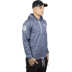 New Era New England Patriots NFL Engineered Half Zip Pullover Hoody In Oceanside Blue -STANCE Shop new era nfl engineered half zip new england patriots zipped hoody oceanside blue 12033395 osb b2 aa7oxj8wkjfzlfij