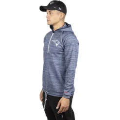 New Era New England Patriots NFL Engineered Half Zip Pullover Hoody In Oceanside Blue -STANCE Shop new era nfl engineered half zip new england patriots zipped hoody oceanside blue 12033395 osb b3 pwkcidrfpm0unur5