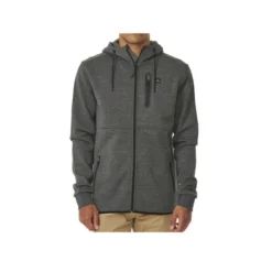 Rip Curl Anti Series Departed Full Zip Fleece In Charcoal Marle