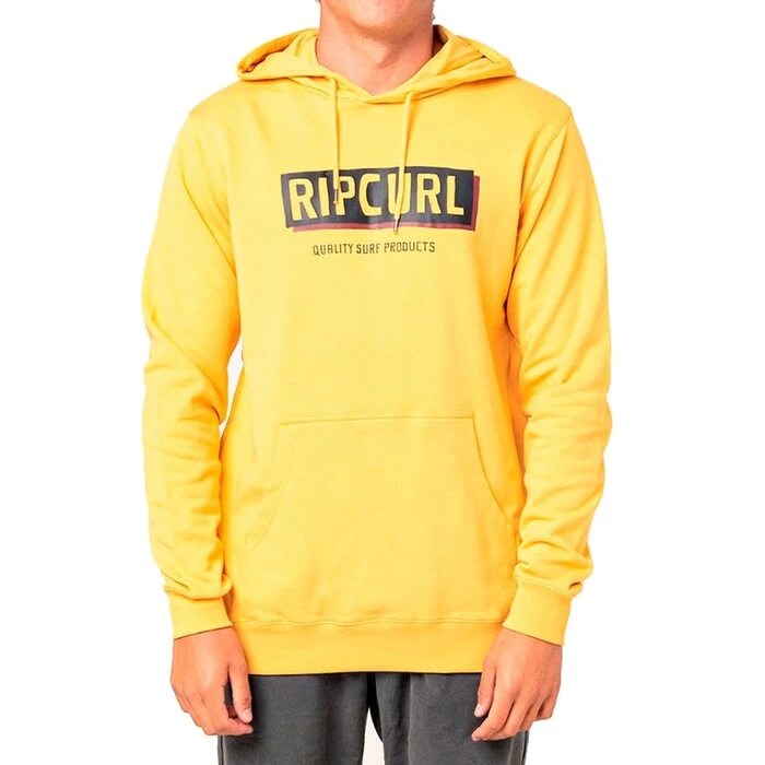 Rip Curl Boxed Hooded Pop Over Pullover Hoody In Mustard 1 Rip Curl Boxed Hooded Pop Over Pullover Hoody In Mustard