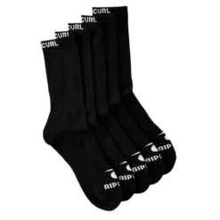 Rip Curl Brand Crew Sock 5-Pk Crew Socks In Black