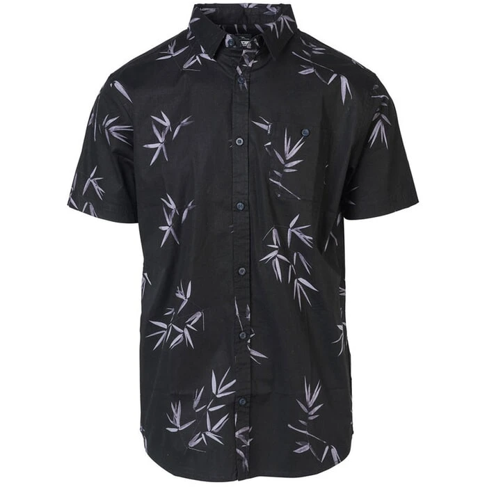 Rip Curl Busy Surf Day Short Sleeve Shirt In Black 1 Rip Curl Busy Surf Day Short Sleeve Shirt In Black