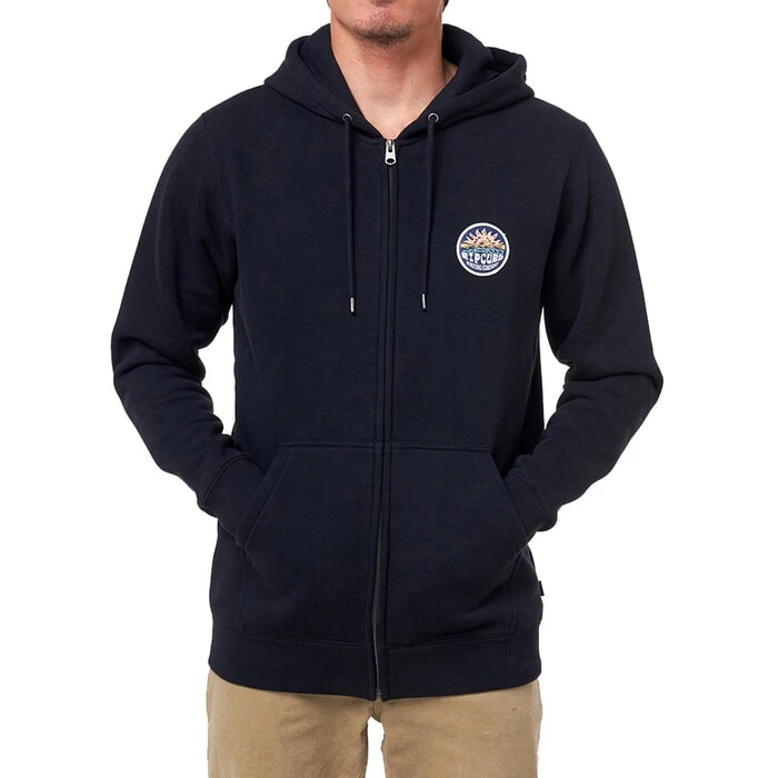 Rip Curl Horizion Zipped Hoody In Black 1 Rip Curl Horizion Zipped Hoody In Black
