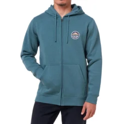 Rip Curl Horizion Zipped Hoody In Muted Green