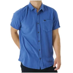 Rip Curl Washed Short Sleeve Shirt In Sparky Blue