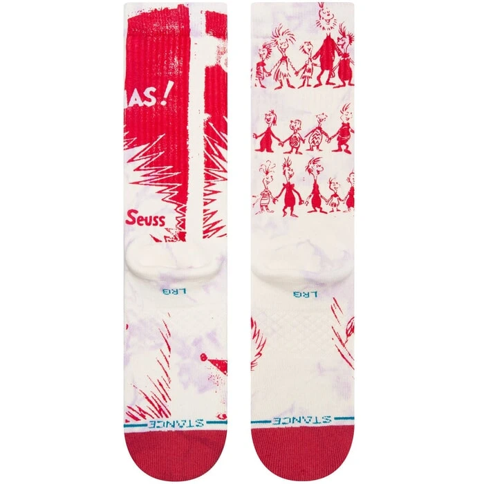 Stance Every Who The Grinch Christmas Crew Socks In Off White 3 Stance Every Who The Grinch Christmas Crew Socks In Off White - Image 3