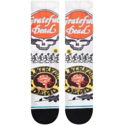 Stance Grate Grateful Dead Crew Socks In Vintage White -STANCE Shop stance grate crew socks vintage white a555b23gra vwh b1 63yphk4gsdupvxbi