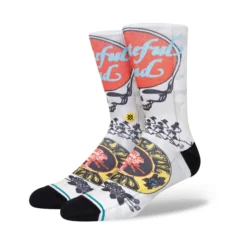 Stance Grate Grateful Dead Crew Socks In Vintage White