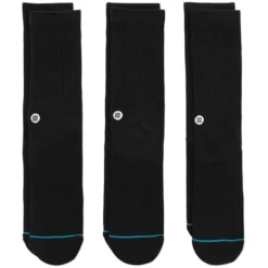 Stance Icon 3 Pack Crew Socks In Black
