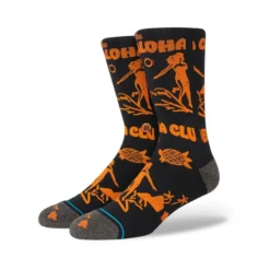 Stance Live Aloha Crew Socks In Washedblack