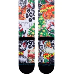 Stance Merry Krampus Crew Socks In White -STANCE Shop stance merry krampus crew socks white a555d21mer wht b2 iiukxntzp8gcp3jv