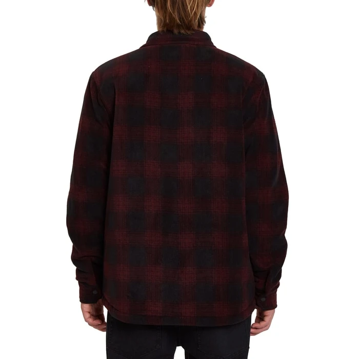 Volcom Bowered Fleece Long Sleeve Shirt In Port 2 Volcom Bowered Fleece Long Sleeve Shirt In Port - Image 2