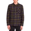 Volcom Caden Plaid Long Sleeve Shirt In Black