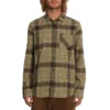 Volcom Caden Plaid Long Sleeve Shirt In Khaki