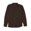 Volcom Caden Solid Long Sleeve Shirt In Dark Brown