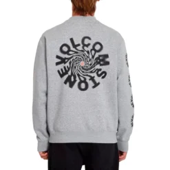 Volcom Catch 91 Crew Sweatshirt In Heather Grey