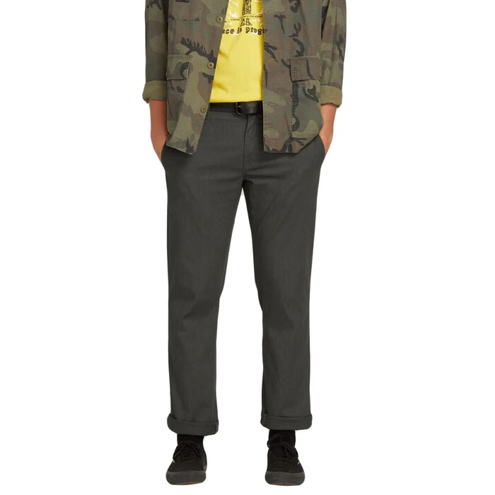 Volcom Frickin Modern Stretch Chino Trousers In Charcoal Heather 1 Volcom Frickin Modern Stretch Chino Trousers In Charcoal Heather