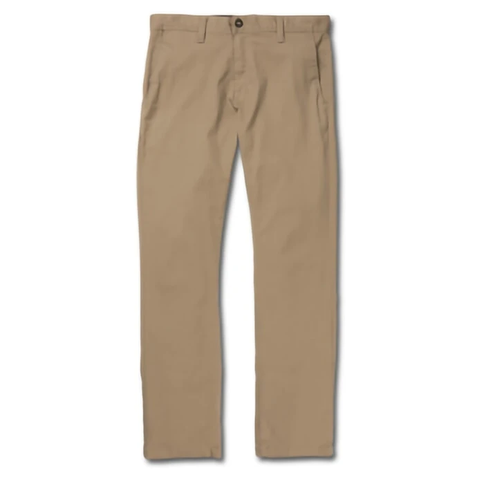 Volcom Frickin Modern Stretch Chino Trousers In Khaki 1 Volcom Frickin Modern Stretch Chino Trousers In Khaki