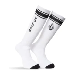 Volcom High Stripe Crew Socks In White