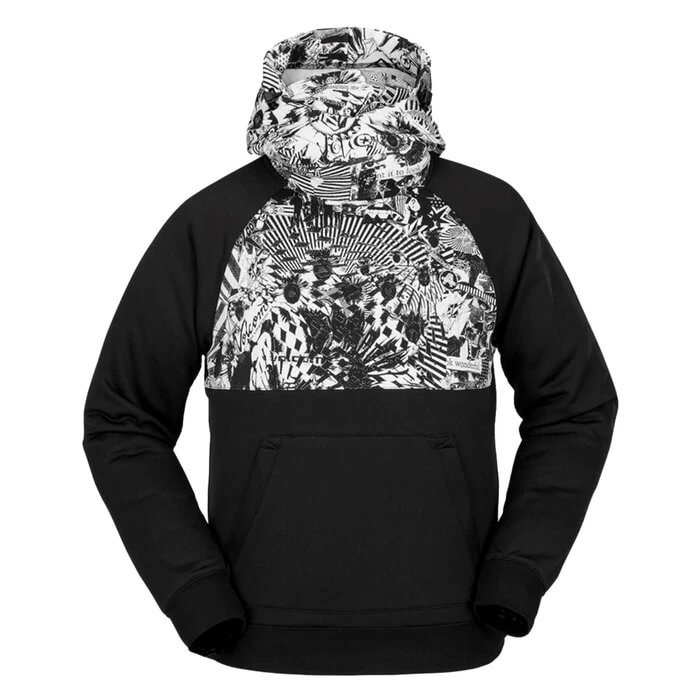 Volcom Hydro Riding Pullover Hoody In Black White 1 Volcom Hydro Riding Pullover Hoody In Black White