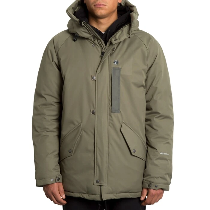 Volcom Interzone 5K Parka Jacket In Army Green Combo 1 Volcom Interzone 5K Parka Jacket In Army Green Combo