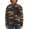 Volcom Muzzer Fuzzar Zip Full Zip Fleece In Bark Brown