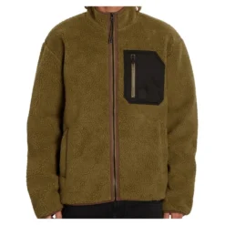 Volcom Muzzer Fuzzar Zip Full Zip Fleece In Service Green