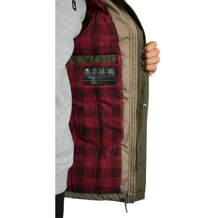 Volcom Renton Winter 5K Parka Jacket In Army Green Combo 3 Volcom Renton Winter 5K Parka Jacket In Army Green Combo - Image 3