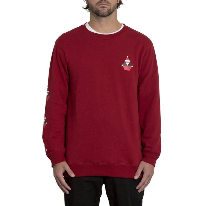 Volcom Santastone Sweatshirt In Deep Red 1 Volcom Santastone Sweatshirt In Deep Red