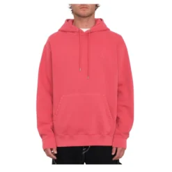 Volcom Single Stone Pullover Hoody In Washed Ruby